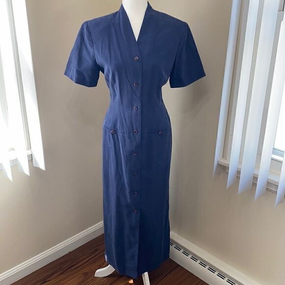 𝅺vintage Sheri Martin Button Up Dress - Picture 1 of 10